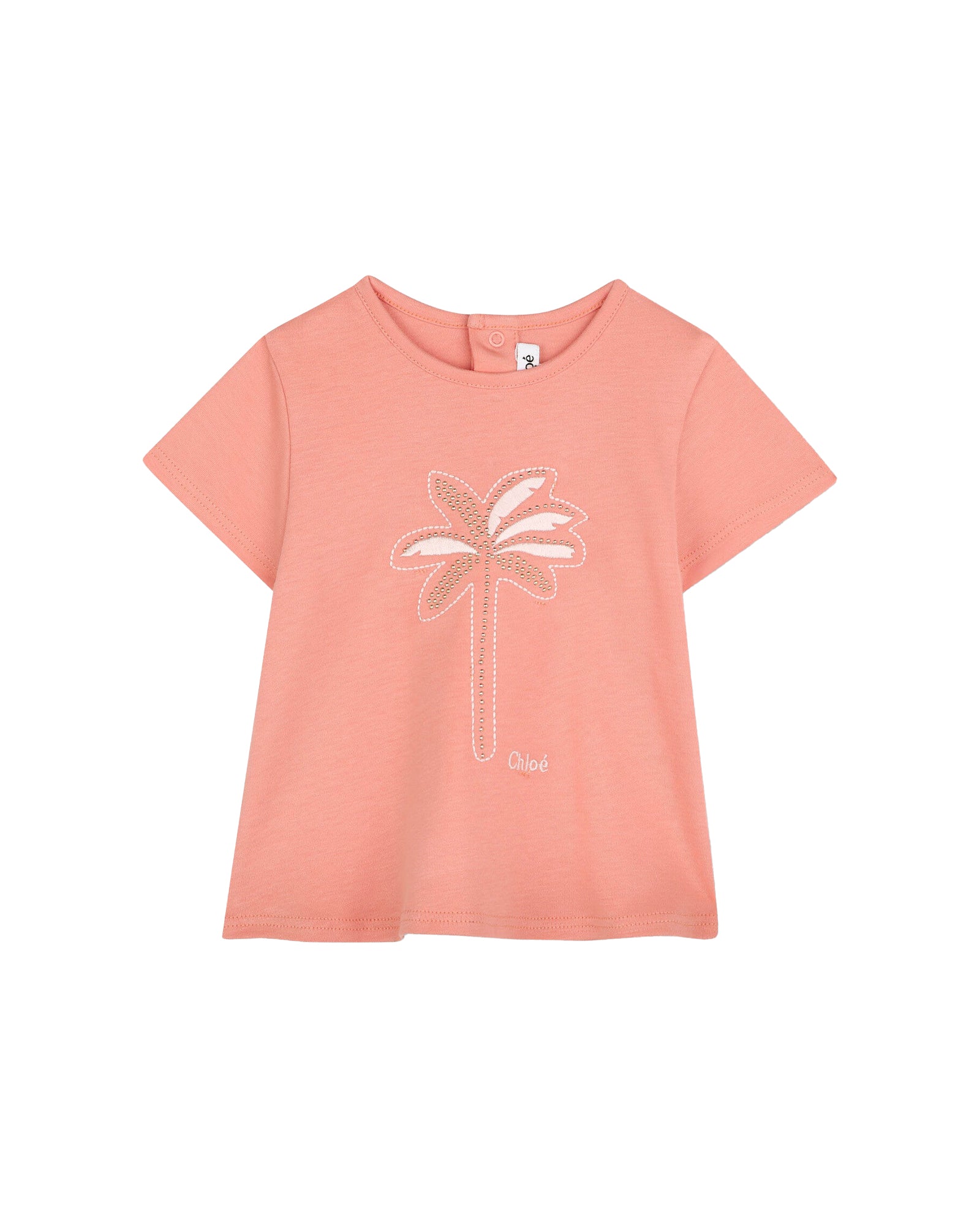 T-shirt avec logo en coton - Corail