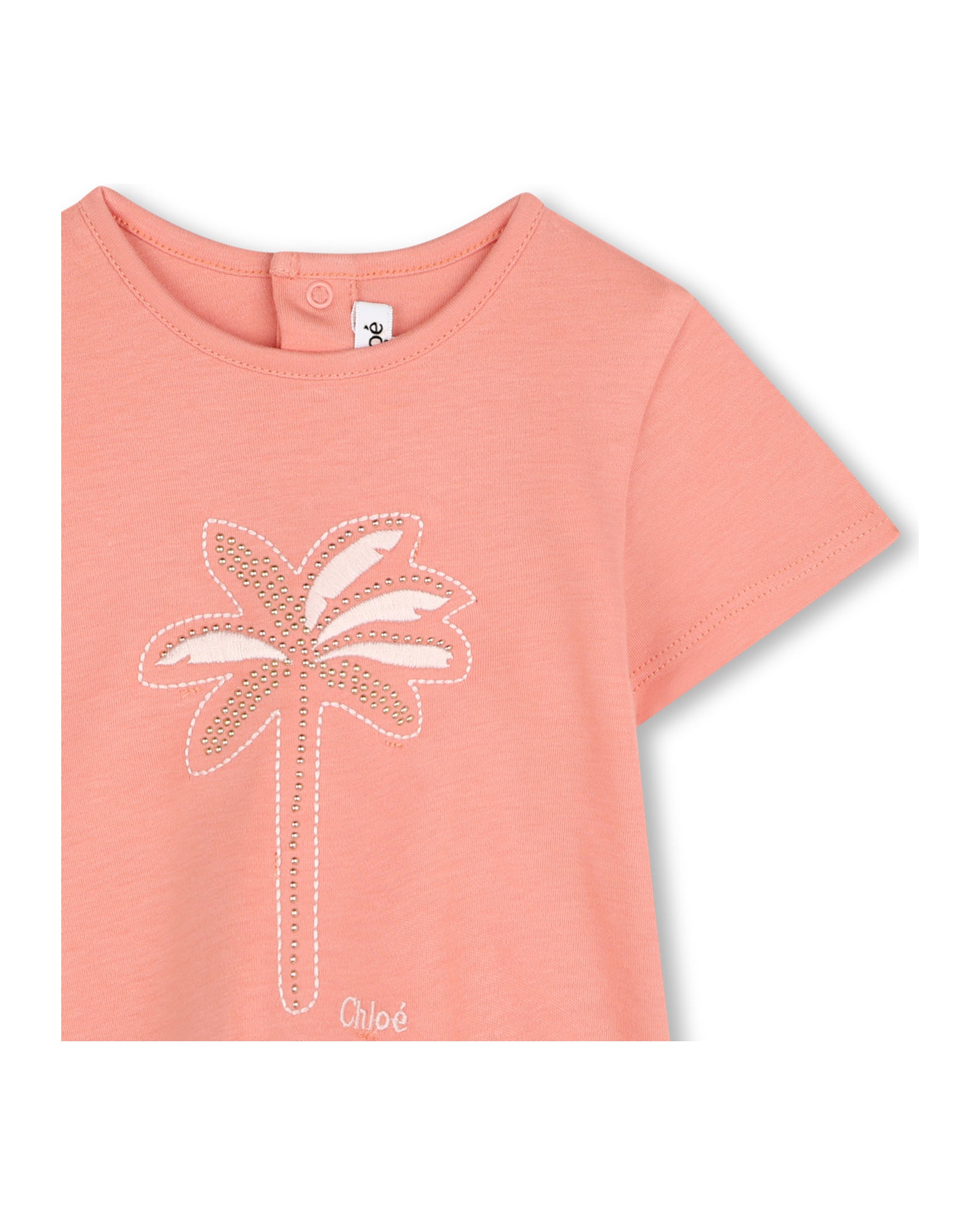T-shirt avec logo en coton - Corail