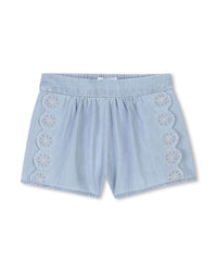 Shorts with denim logo - Denim Light