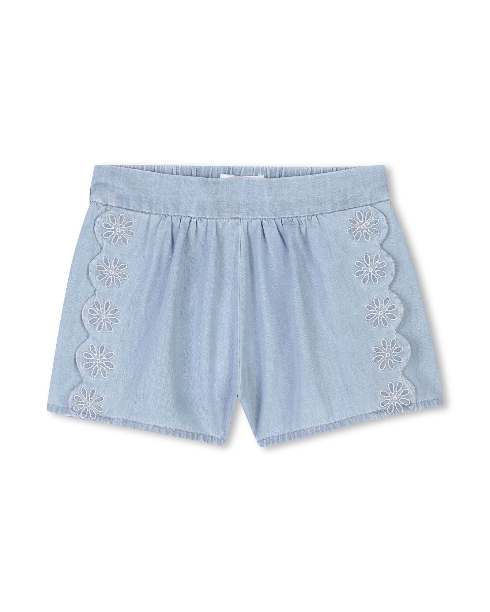 Shorts with denim logo - Denim Light