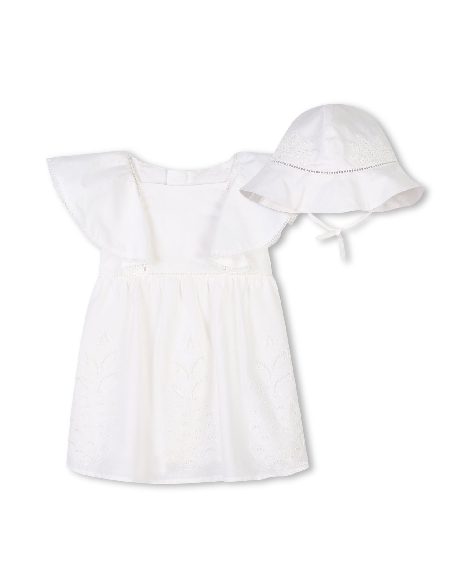 Ensemble robe chapeau en coton - Off White