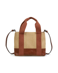 Sac bandoulière en fausse paille - Camel
