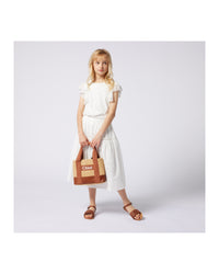 Sac bandoulière en fausse paille - Camel