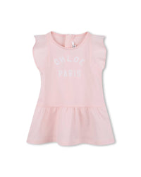 Short-sleeved cotton dress - Petal Pink