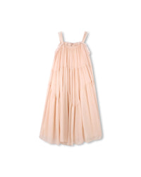 Robe longue volantées en crêpe de soie - Petal Pink