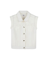 Sleeveless cotton jacket - Off White