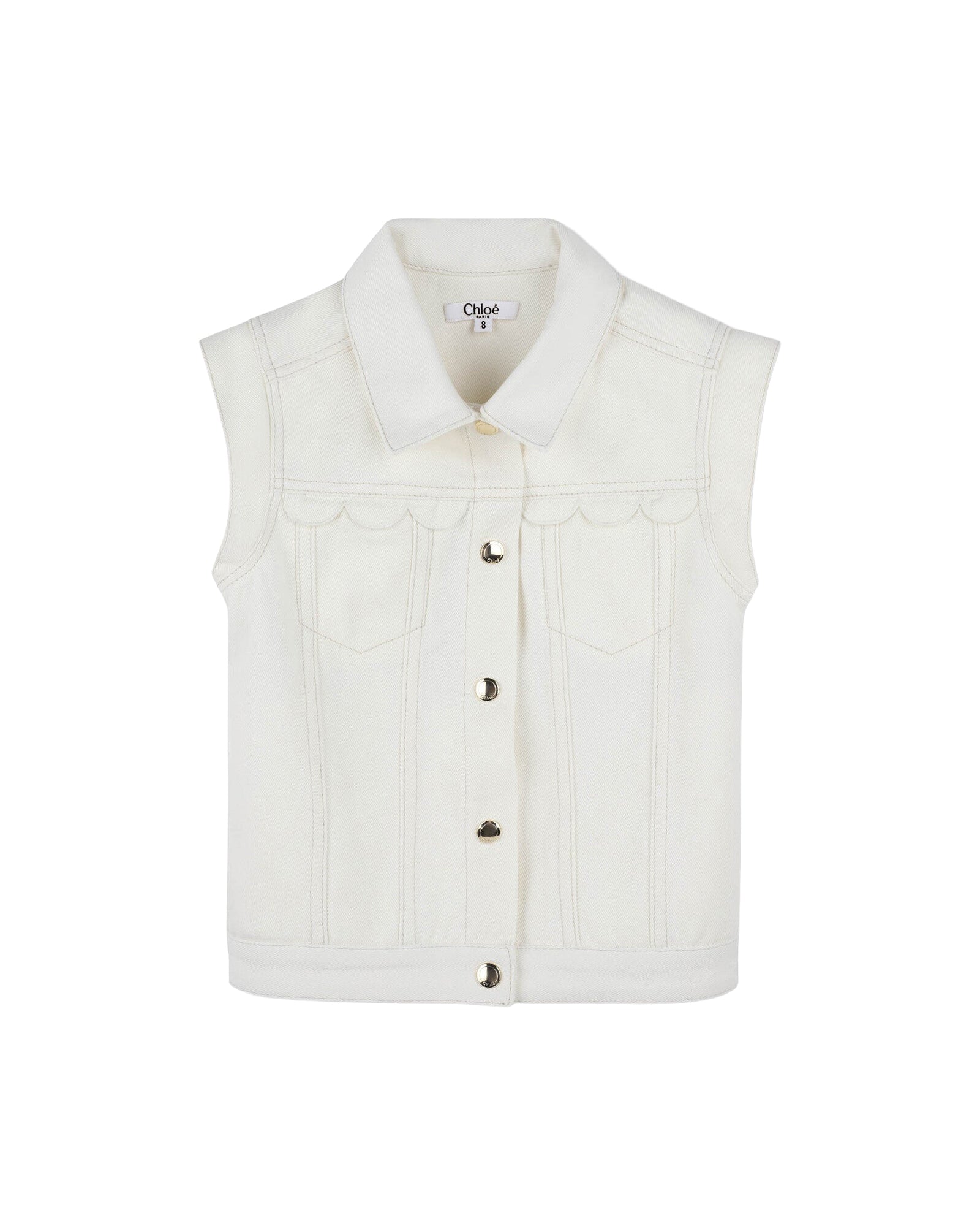 Sleeveless cotton jacket - Off White