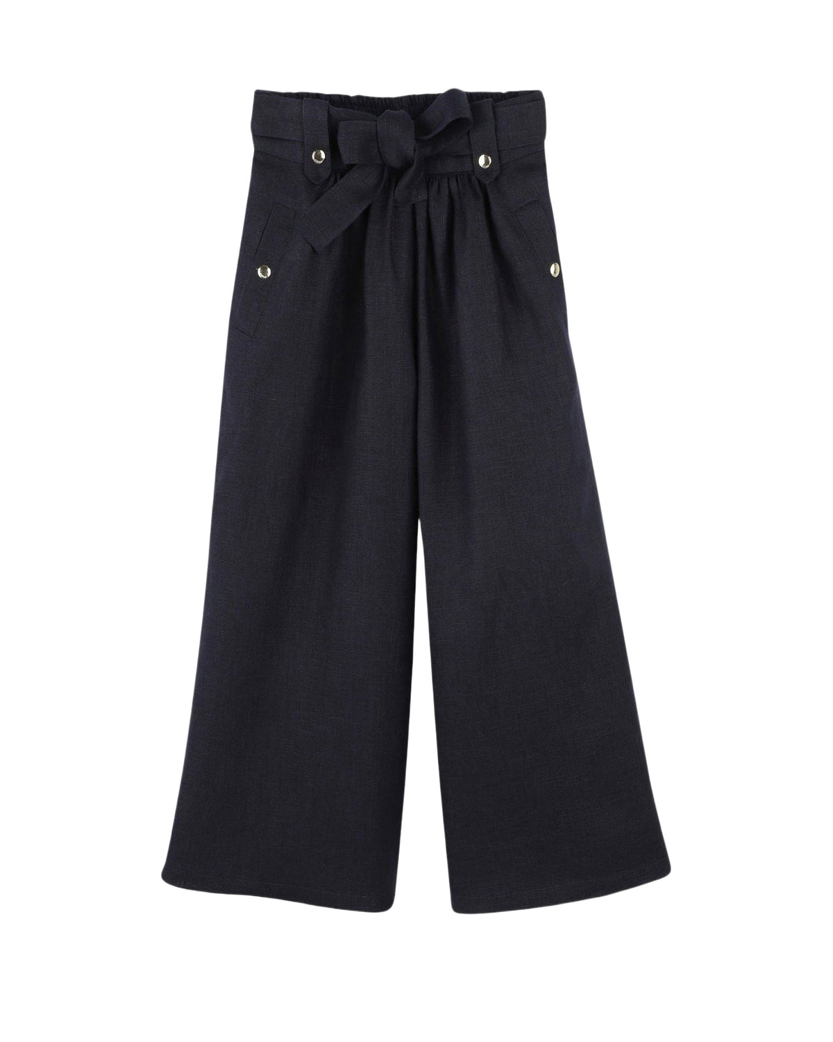 Pantalon en toile de lin - Bleu Amiral