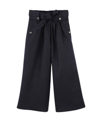 Pantalon en toile de lin - Bleu Amiral