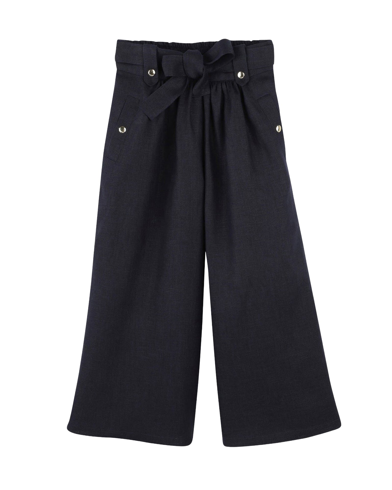 Pantalon en toile de lin - Bleu Amiral