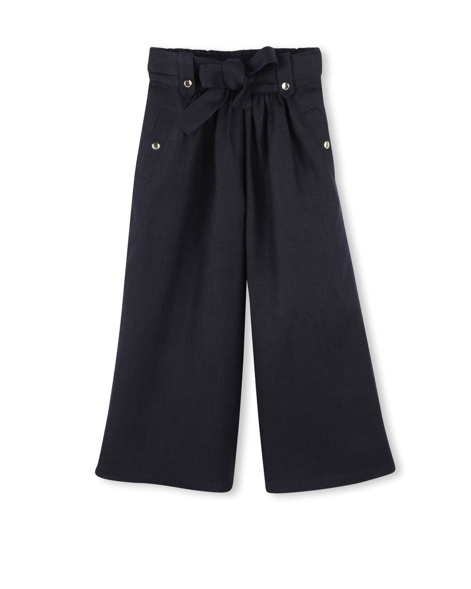 Pantalon en toile de lin - Bleu Amiral