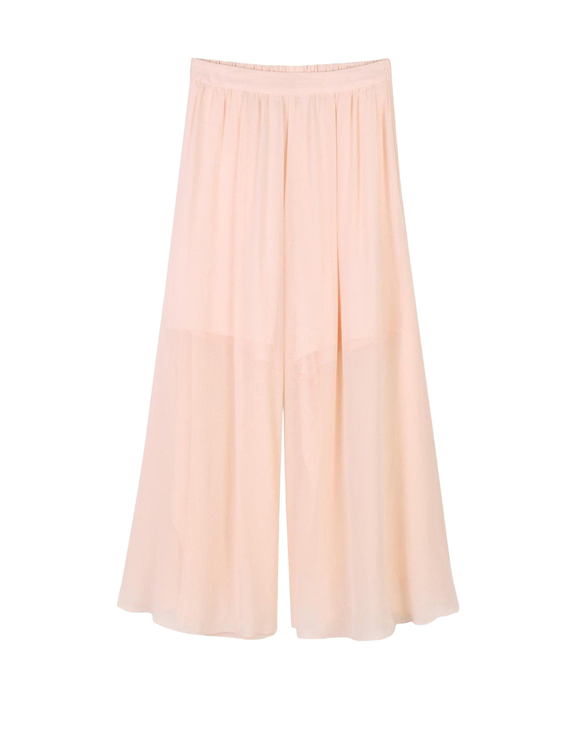 Pantalon fluide en crêpe de soie - Petal Pink