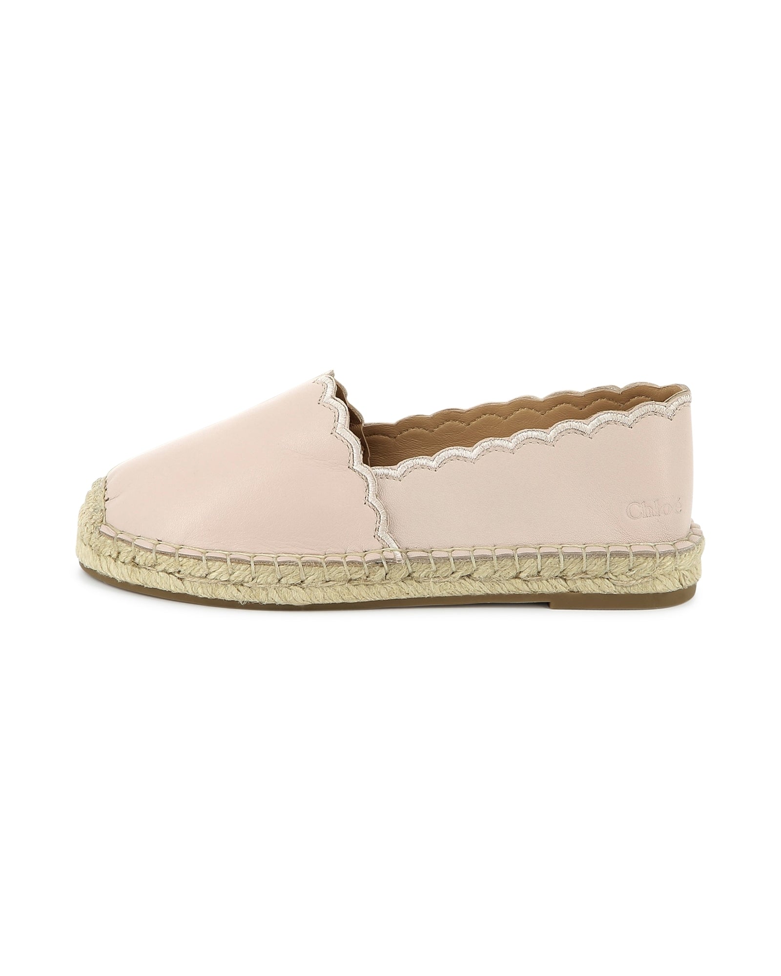 Espadrilles avec coquilles en cuir - Rose Poudrier