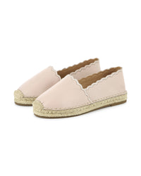 Espadrilles avec coquilles en cuir - Rose Poudrier