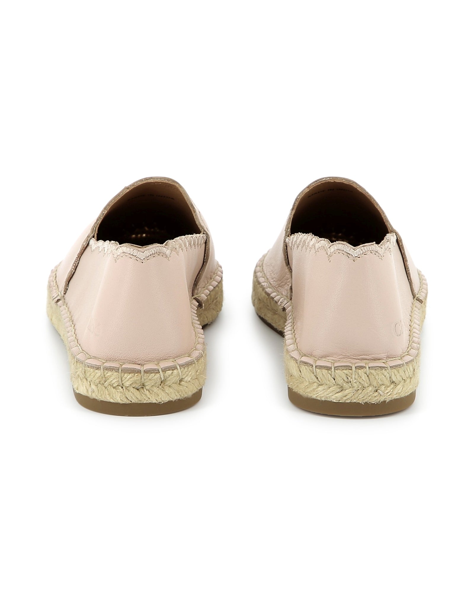 Espadrilles avec coquilles en cuir - Rose Poudrier