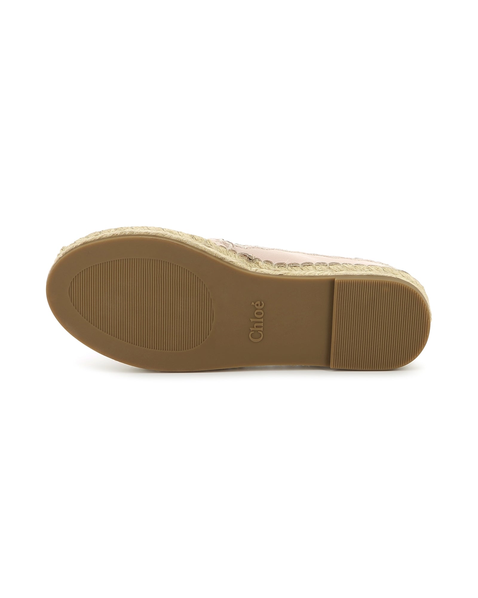 Espadrilles avec coquilles en cuir - Rose Poudrier