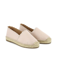 Espadrilles avec coquilles en cuir - Rose Poudrier