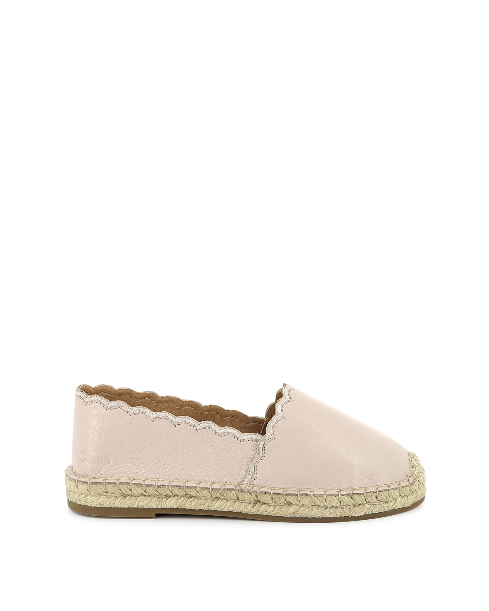 Espadrilles avec coquilles en cuir - Rose Poudrier