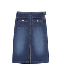 Demi split midi skirt - Denim Blue