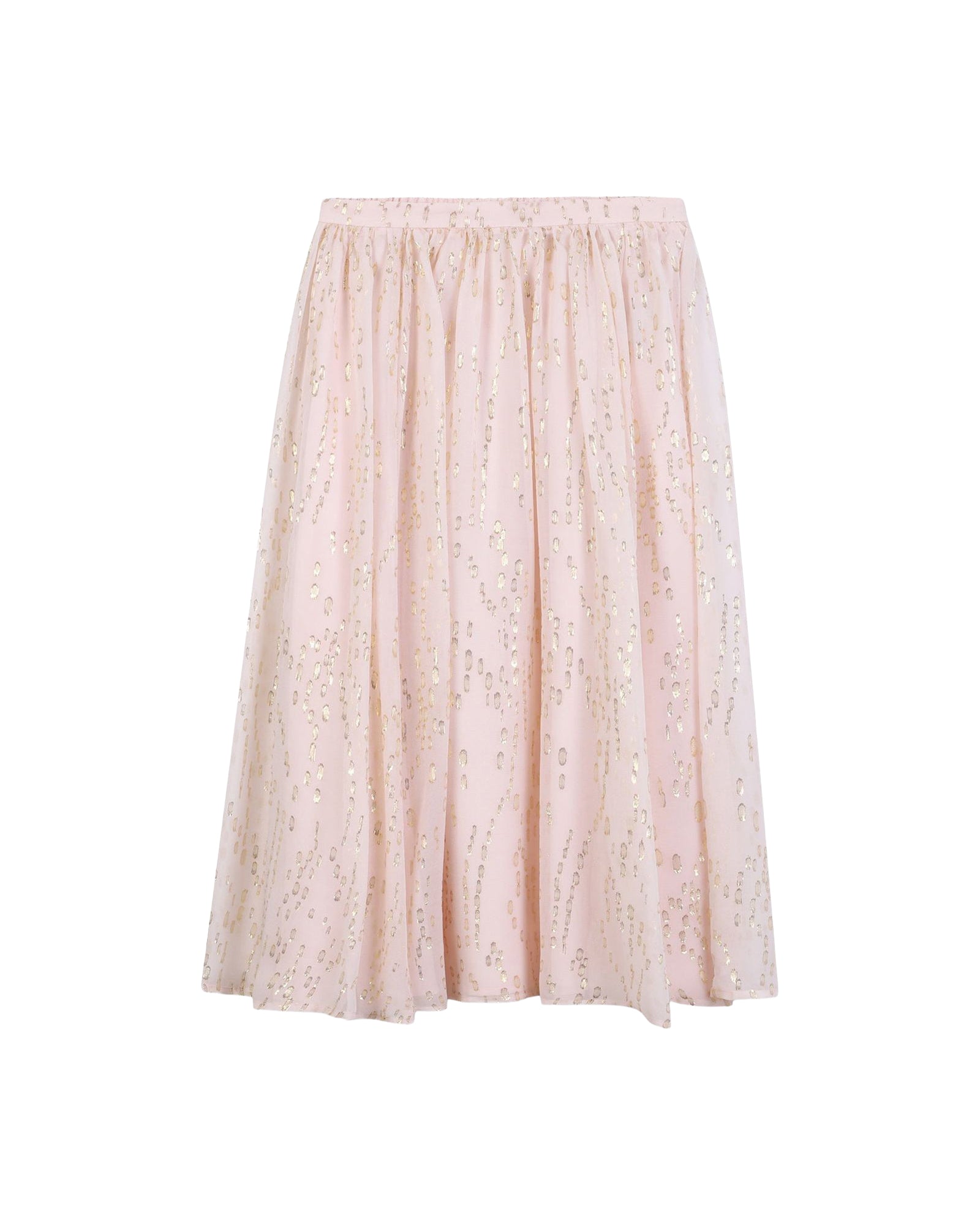 Jupe longue à motif plumetis en soie - Petal Pink