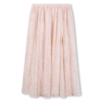 Jupe longue à motif plumetis en soie - Petal Pink