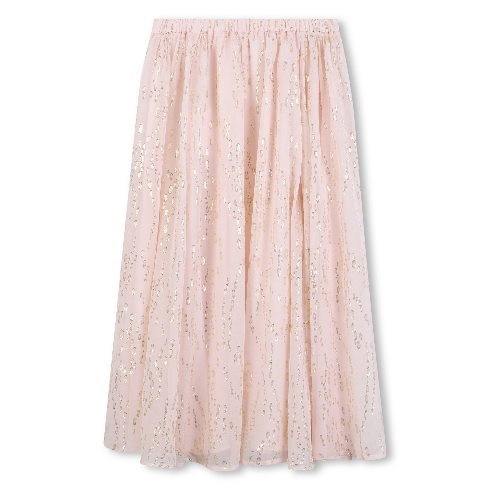 Jupe longue à motif plumetis en soie - Petal Pink