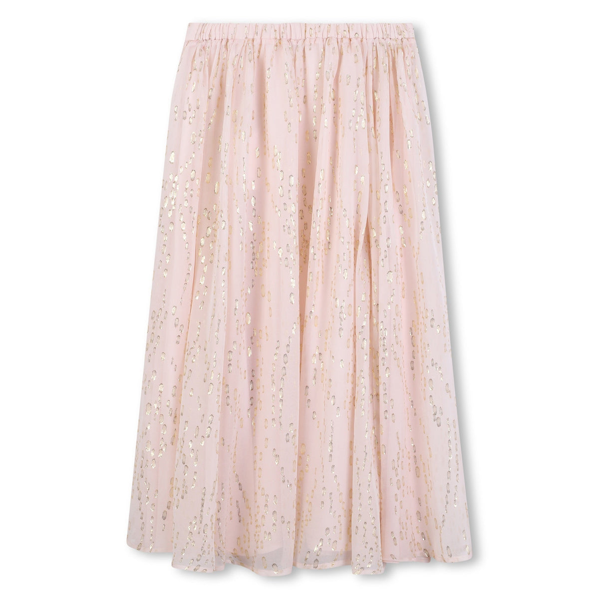Jupe longue à motif plumetis en soie - Petal Pink