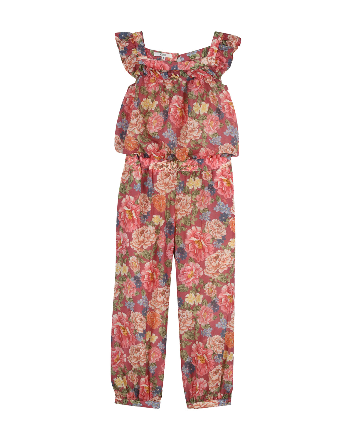 Combinaison en voile à imprimé floral - Garnet Rose