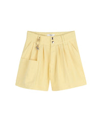 Short en toile de coton - Jaune Poudre