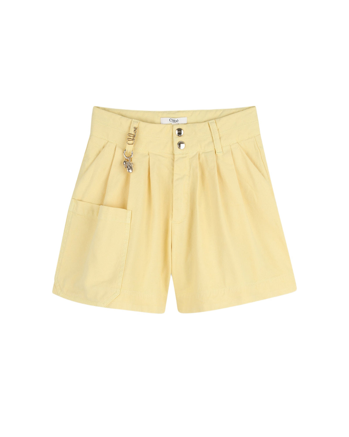 Short en toile de coton - Jaune Poudre