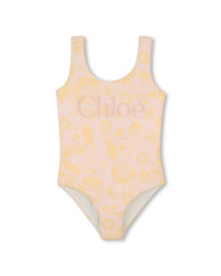 Maillot de bain 1 pièce avec imprimé floral - Rose Jaune
