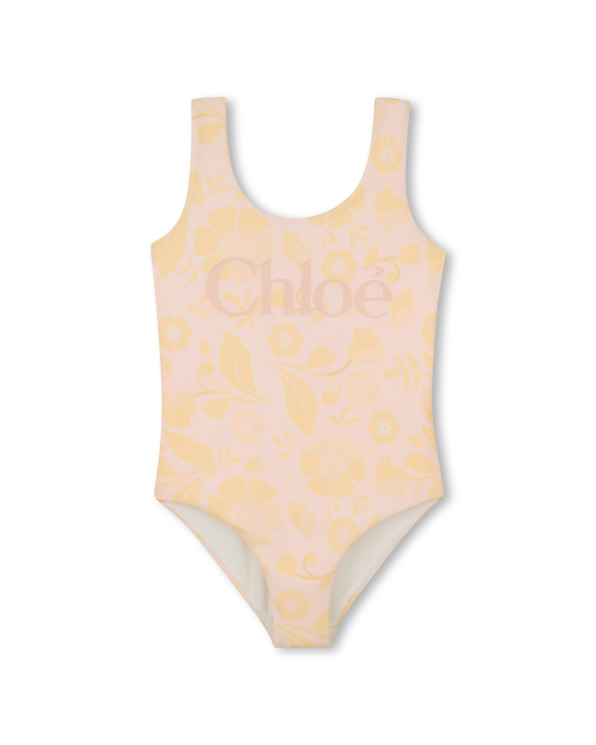 Maillot de bain 1 pièce avec imprimé floral - Rose Jaune