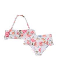 Maillot de bain deux pièces avec imprimé floral - Rose