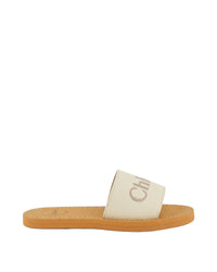 Claquettes en toile de coton - Offwhite
