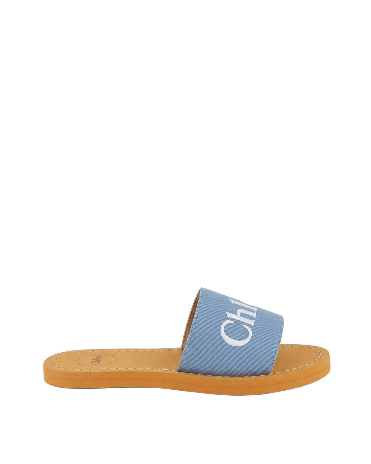 Claquettes en toile de coton - Bleu Grise