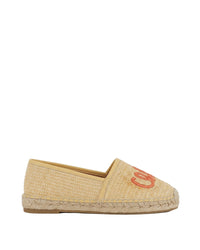Espadrilles en raphia avec logo - Peach