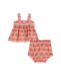 Top and bloomers set - Coral Pink