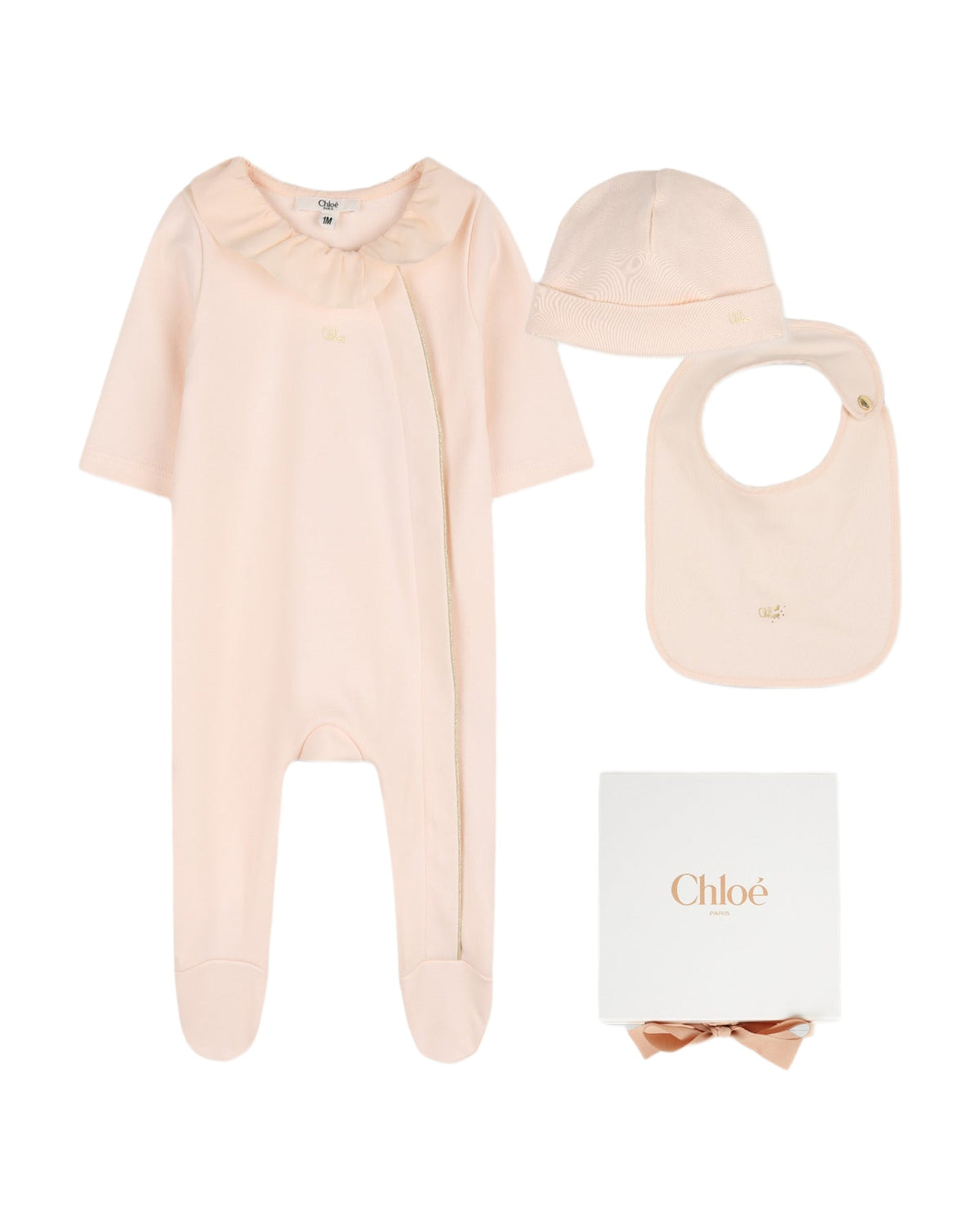 Pyjama set with bonnet and bib - Eglantine