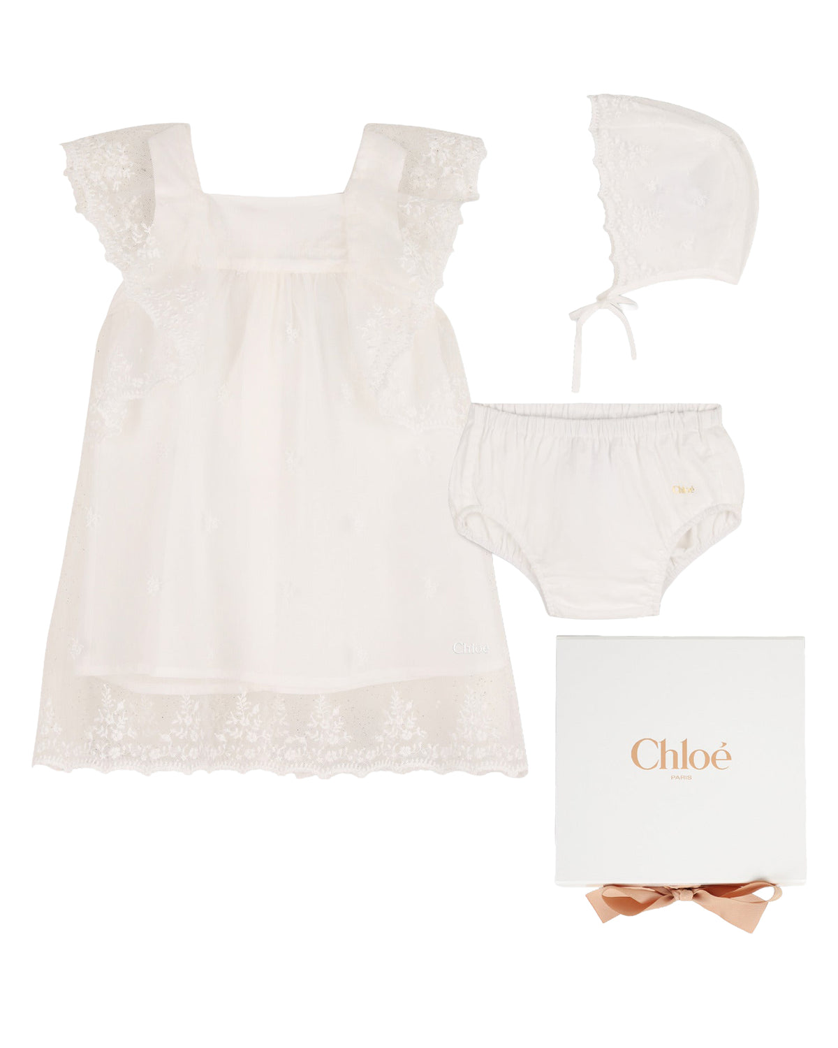Ensemble de cérémonie robe et bloomer - Offwhite