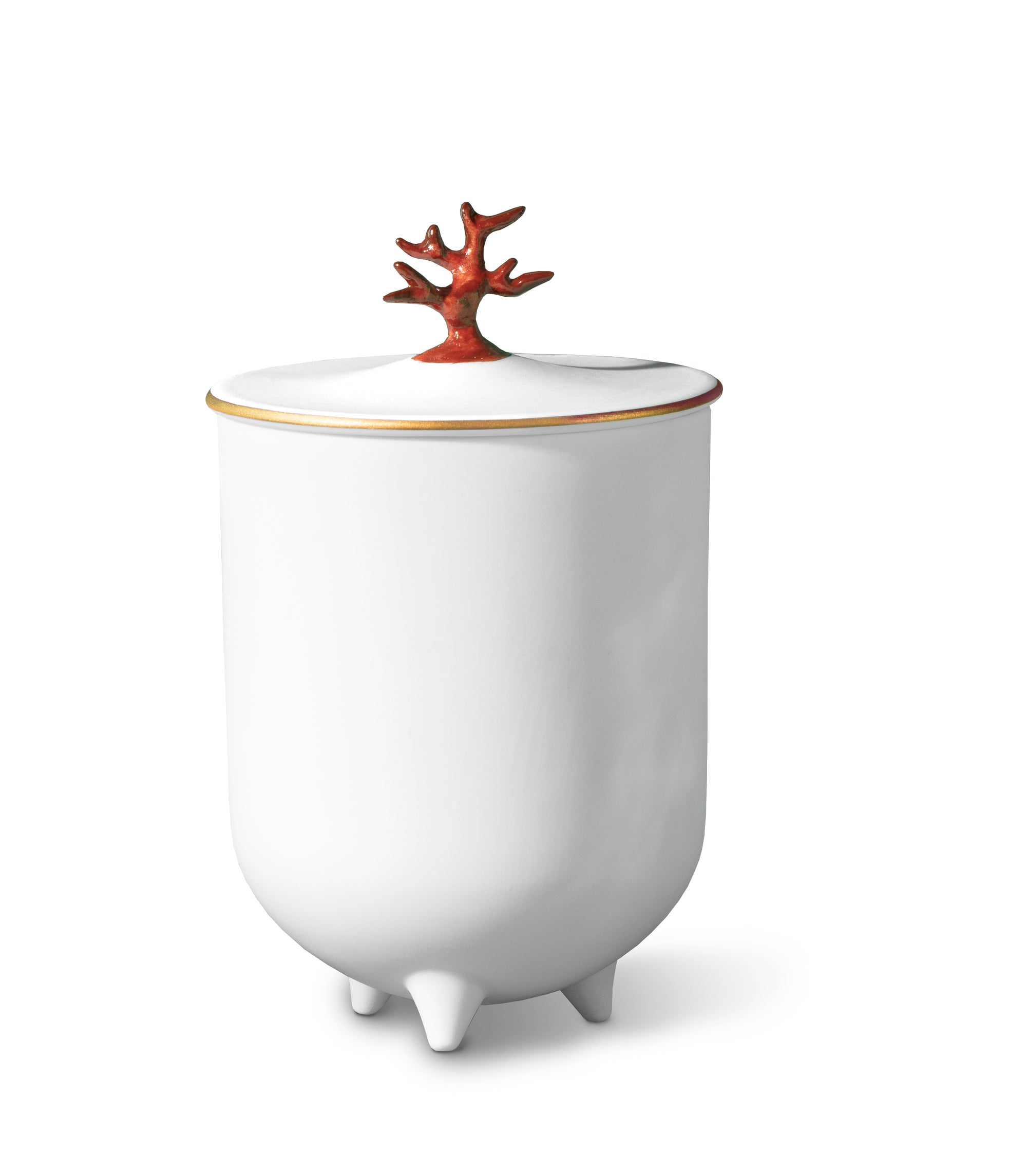 Bougie sur pied Apothecary en porcelaine - Corail