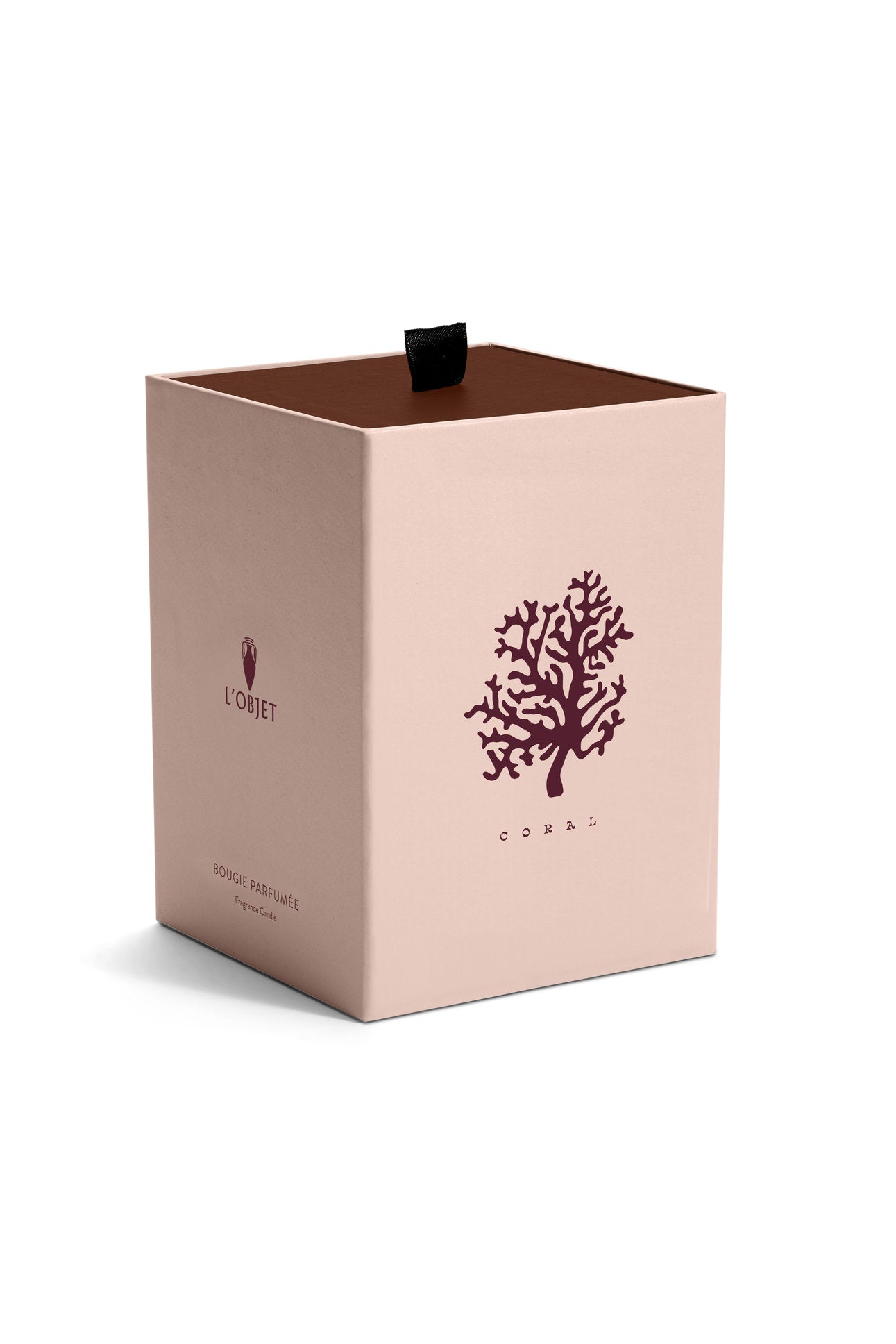 Bougie sur pied Apothecary en porcelaine - Corail