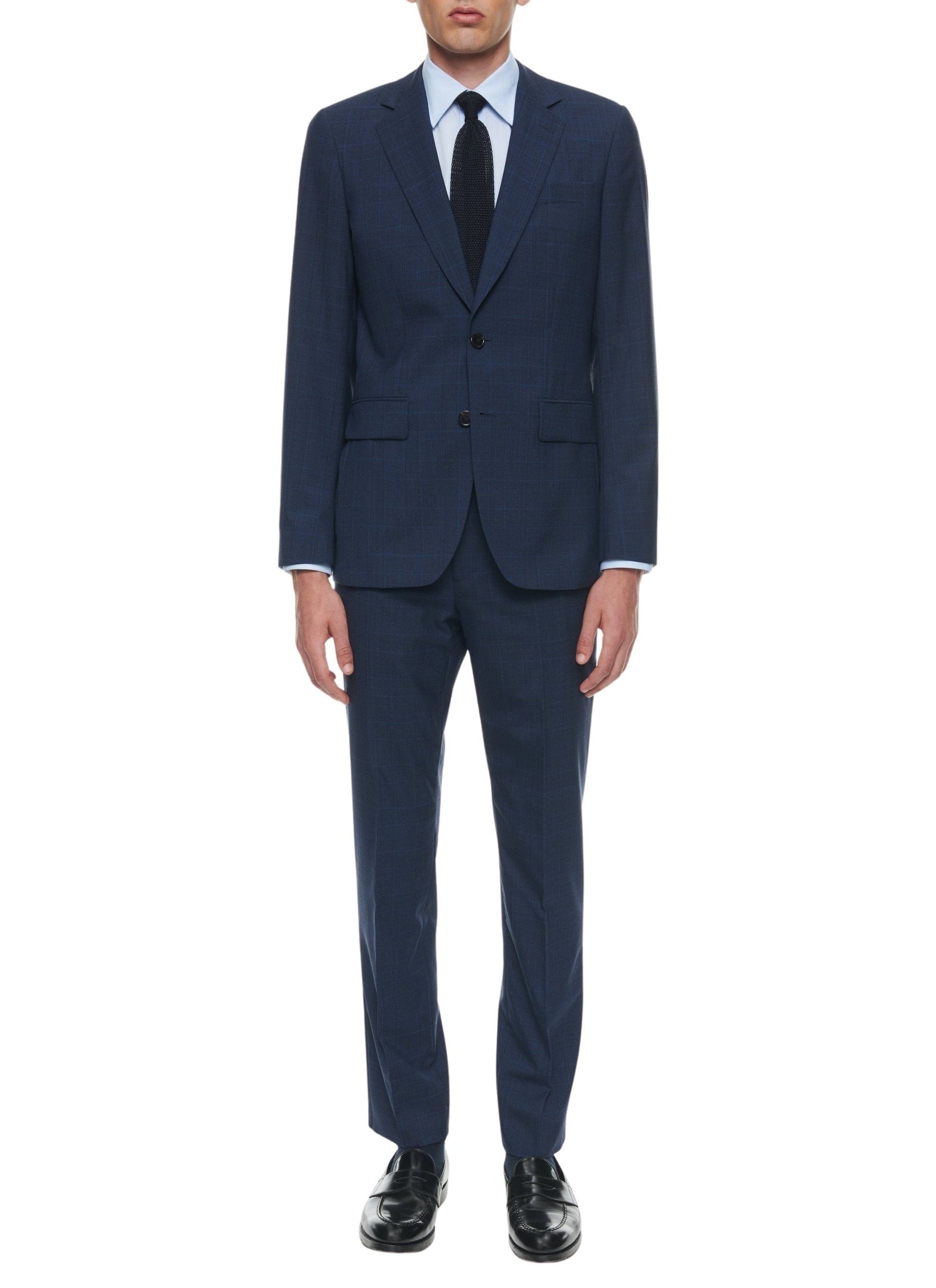 Costume ajusté et boutonné en laine - Petrole