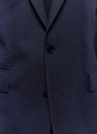 Prince of Wales suit in wool canvas - Navy Blue