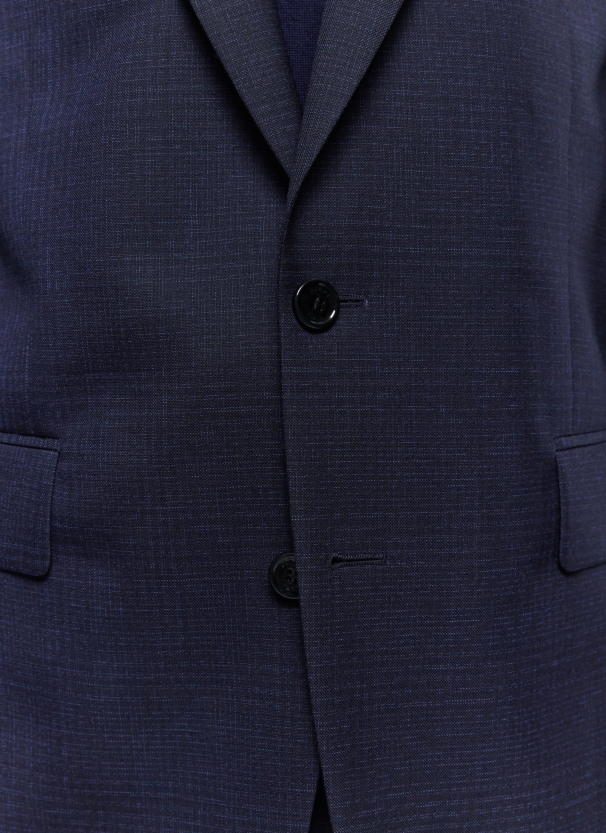 Prince of Wales suit in wool canvas - Navy Blue