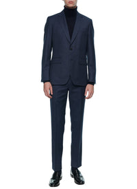 Costume ajusté et boutonné en laine - Petrole