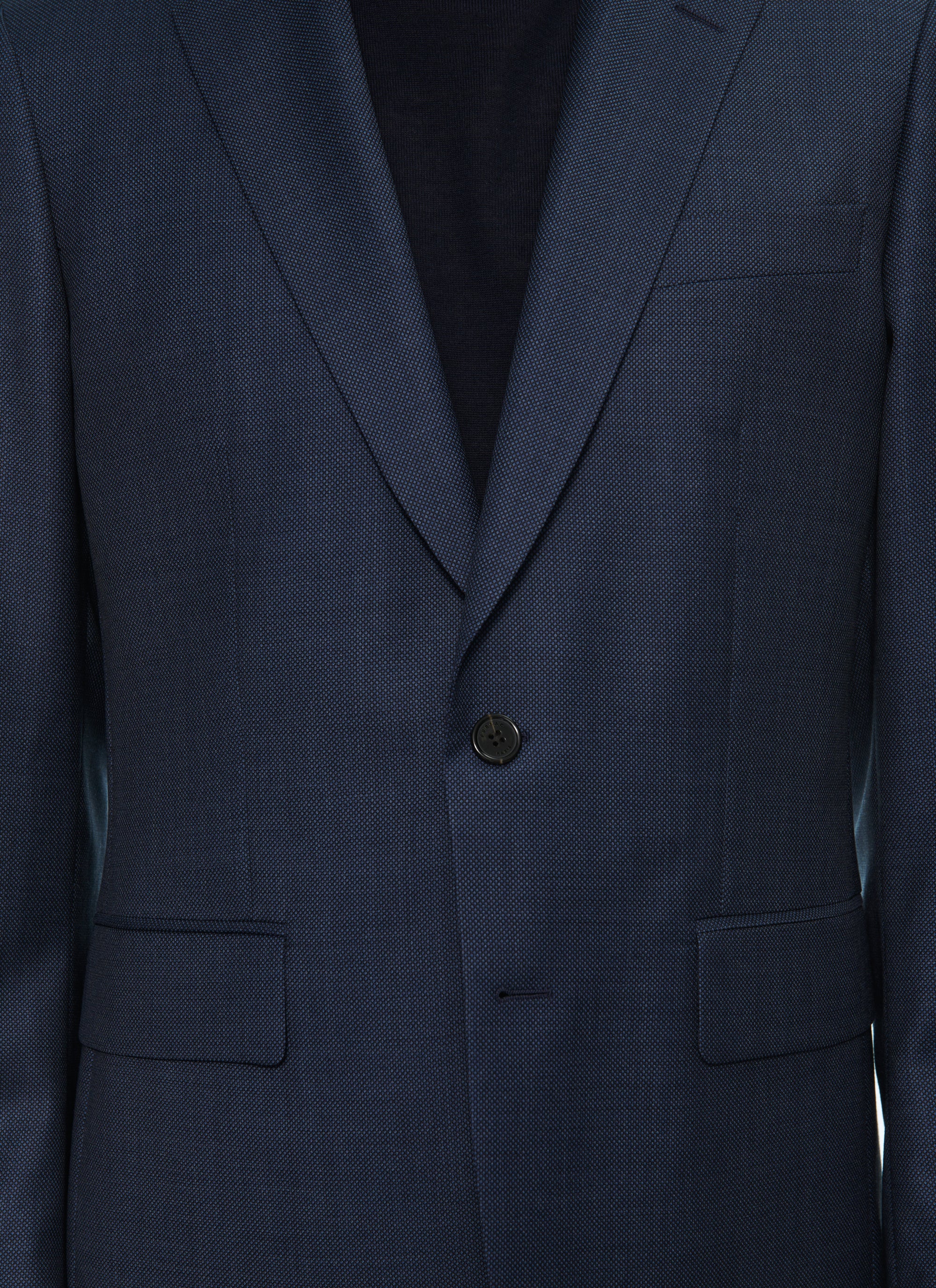 Costume ajusté et boutonné en laine - Petrole