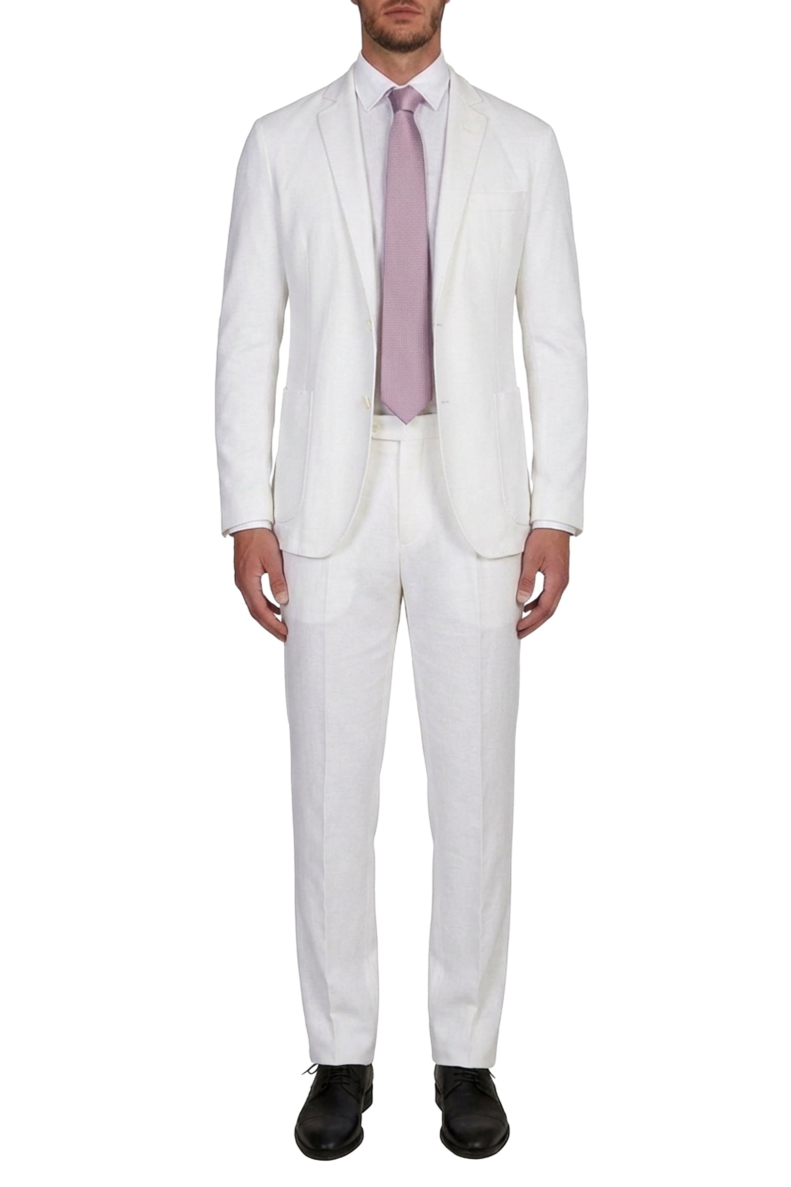 Blazer à simple boutonnage coupe structurée en soie mélangée - Blanc