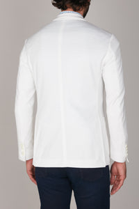 Blazer à simple boutonnage coupe structurée en soie mélangée - Blanc