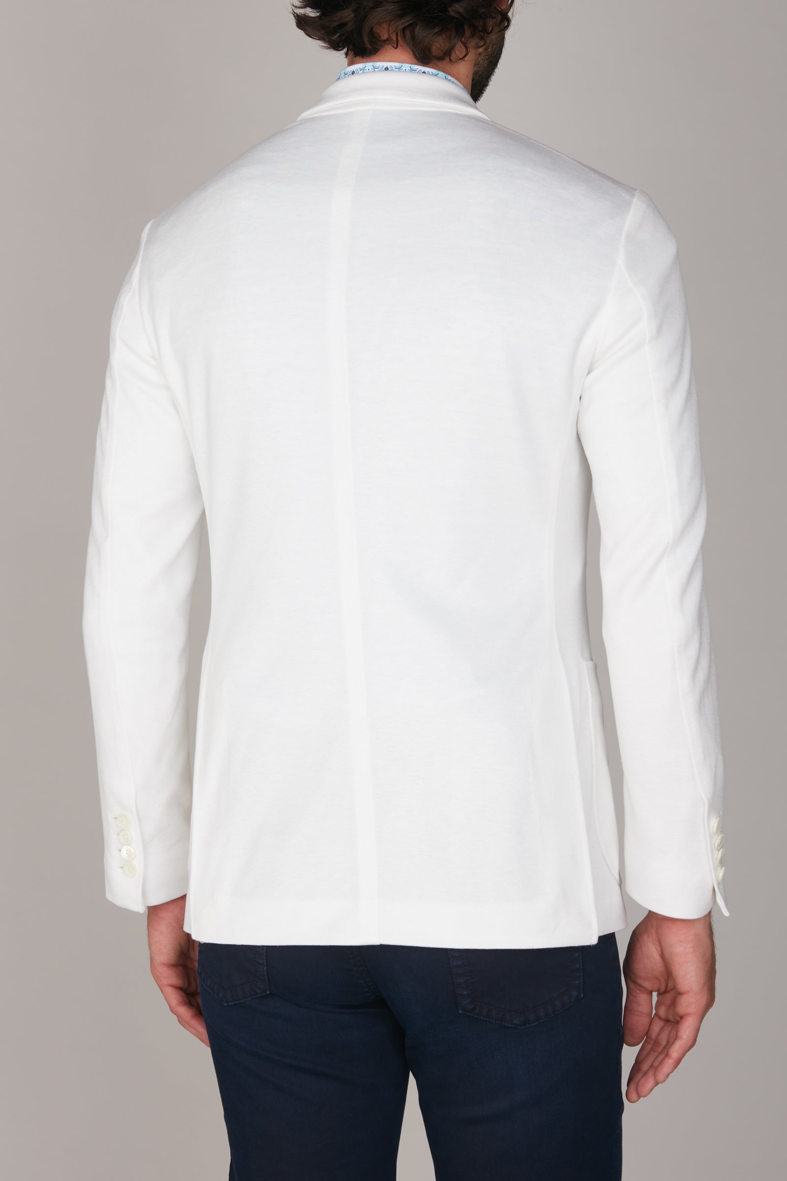 Blazer à simple boutonnage coupe structurée en soie mélangée - Blanc