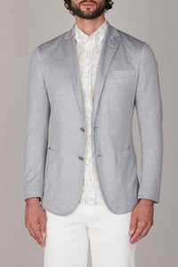 Blazer coupe ajustée en soie mélangée - Gris